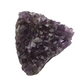 A piece of amethyst with purple points on a base of grey stone