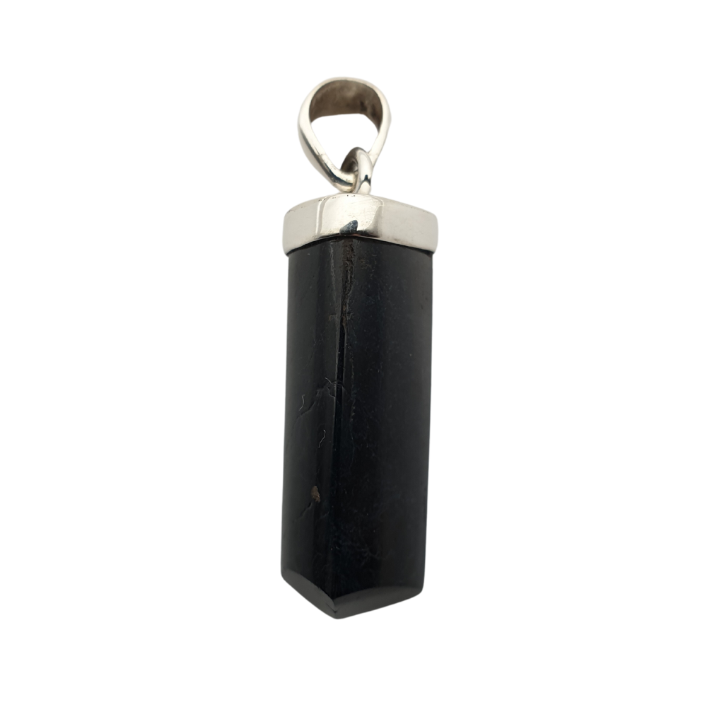 Black Tourmaline Sterling Silver Point Pendant