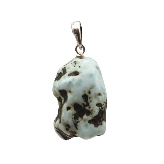 Larimar Sterling Silver Tumble Stone Pendant