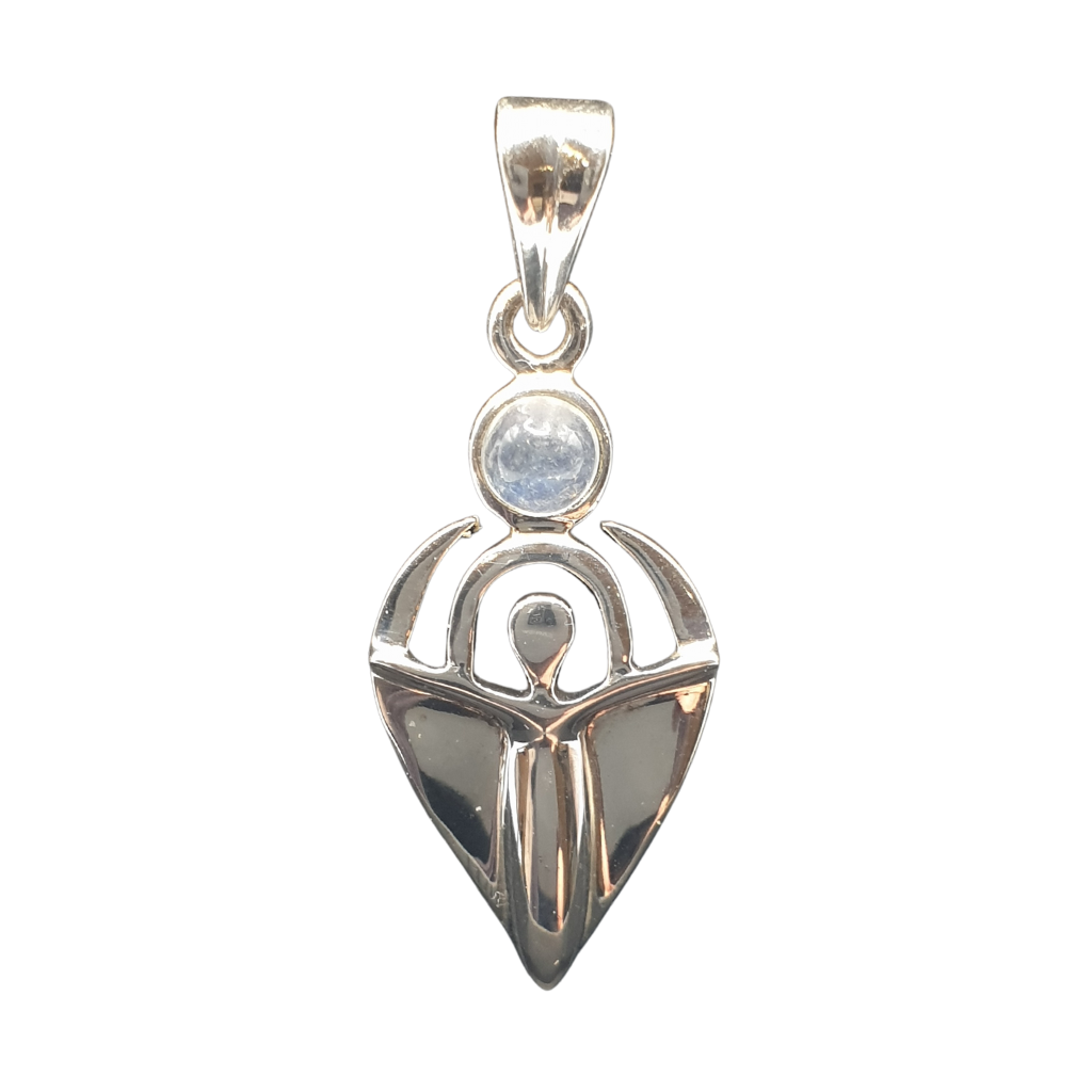 Moonstone Sterling Silver Goddess Pendant