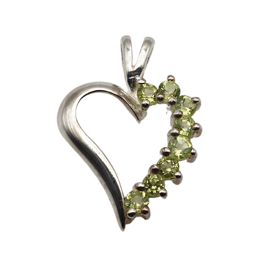 Peridot Sterling Silver Heart Pendant