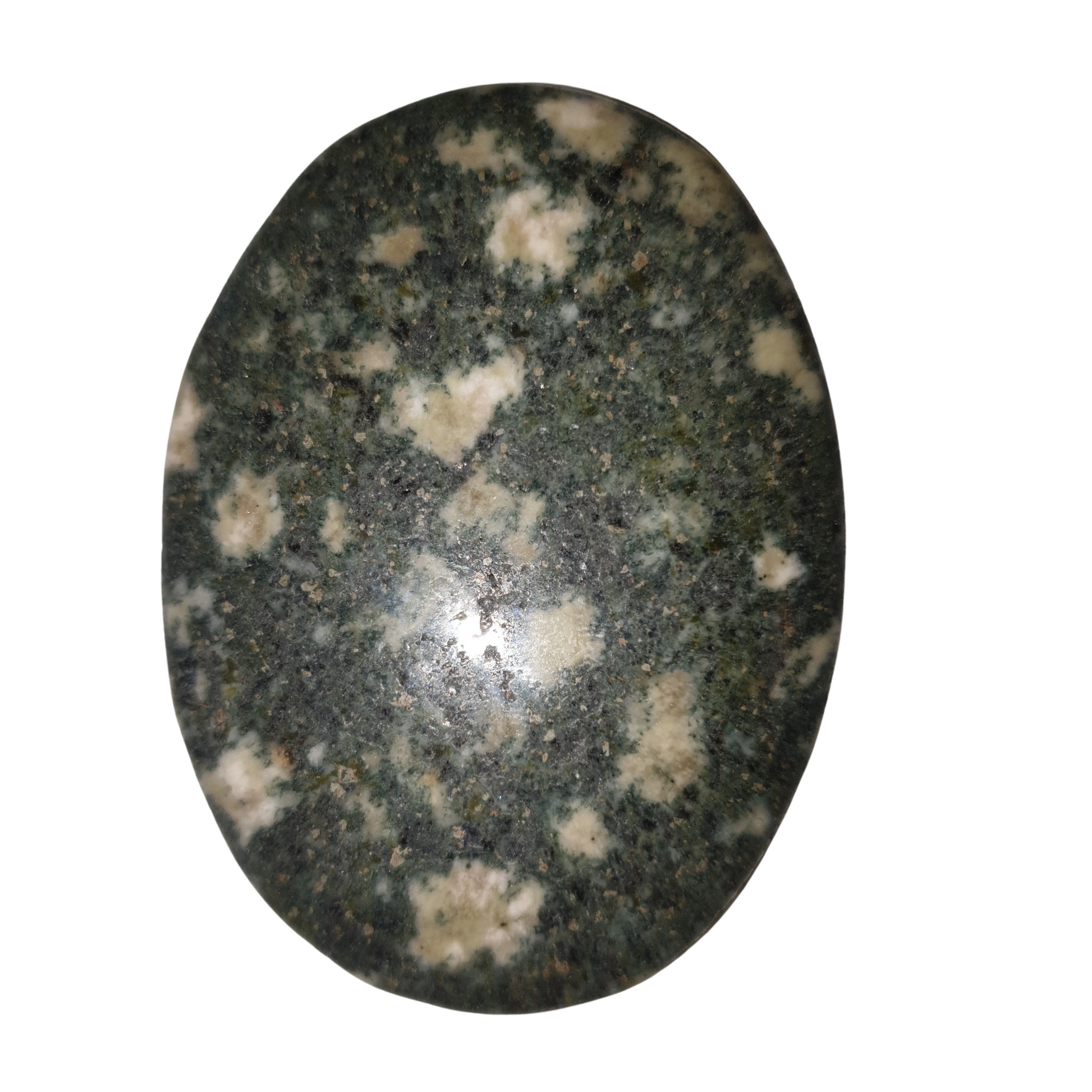 Preseli Bluestone Palmstone Green and grey colour can be held in hand for meditation