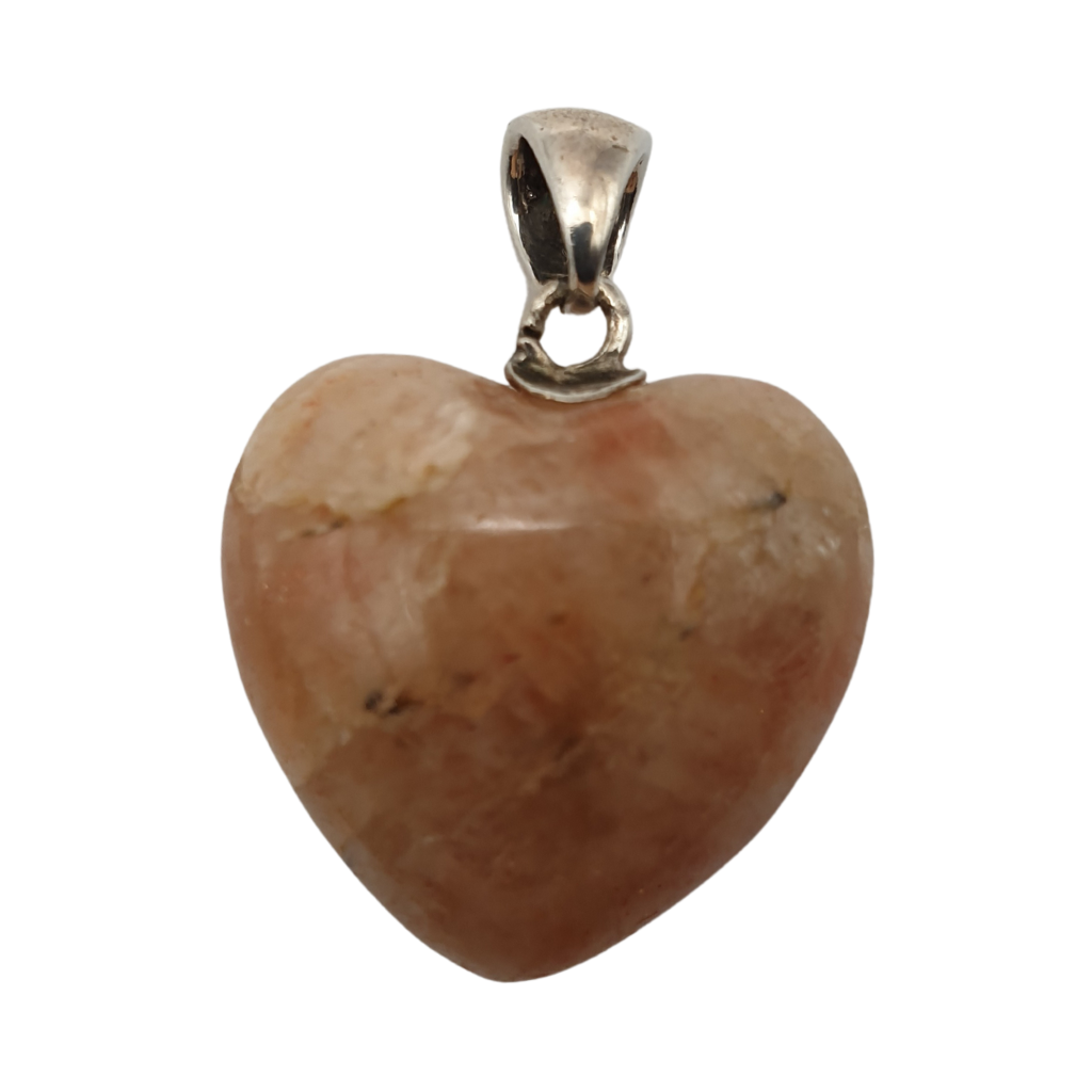 Sunstone Sterling Silver Heart Pendant