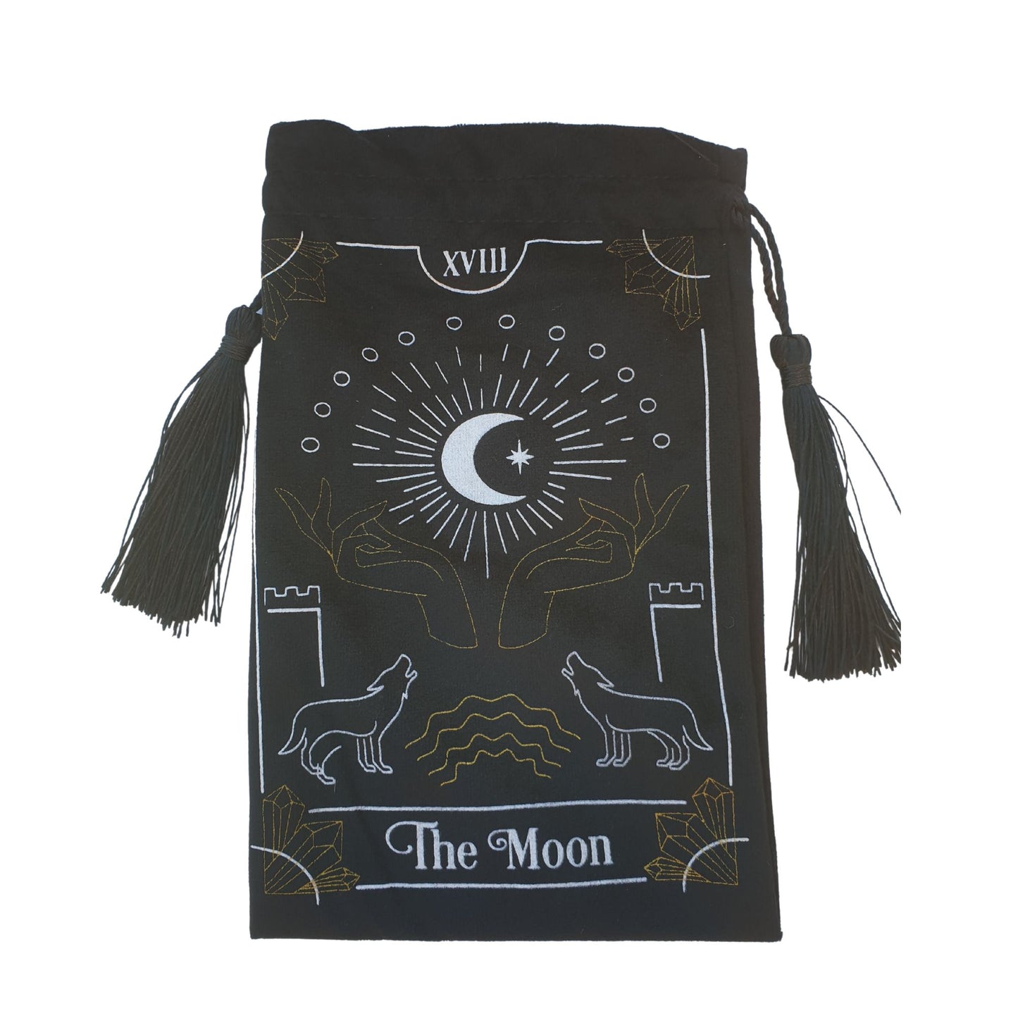 Tarot or Oracle Card Bag - Black The Moon