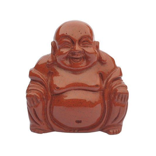 Red Jasper carving of a sitting Buddha